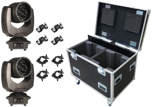 GLP 2 x Fusion EXO Wash, 4 x 4930170 Omega Bracket, 4 x 5035-B Half Coupler, Stacking Case - PSSL ProSound and Stage Lighting