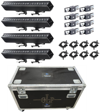 GLP 4 x Fusion FS20, 8 x 4930009 Omega Bracket, 8 x 5035-B Half Coupler, Stacking Case - PSSL ProSound and Stage Lighting