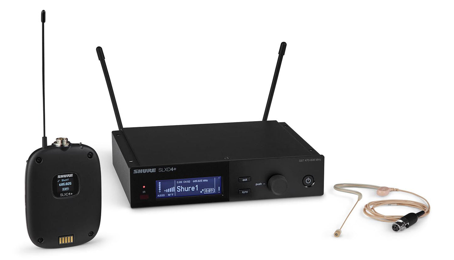 Shure SLXD14+/153T-G57 Digital Wireless Bodypack System, Lavalier, MX153T