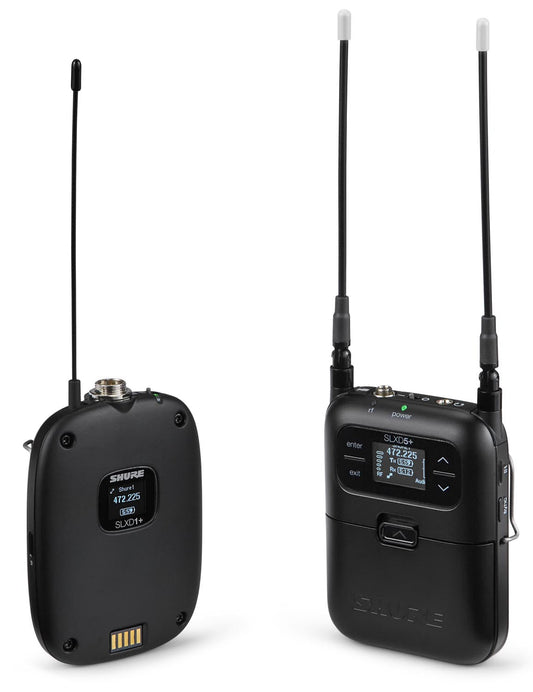 Shure SLXD15+-G57 Digital Wireless Bodypack Transmitter w/ Single-Channel Portable Digital Wireless Receiver