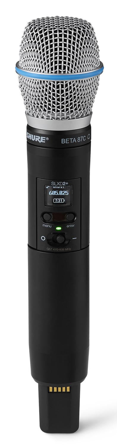 Shure SLXD2+/B87A=-G57 Digital Wireless Handheld Transmitter, Beta87A