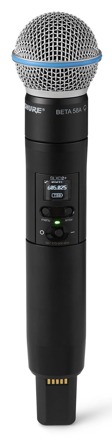 Shure SLXD2+/B58=-G57 Digital Wireless Handheld Transmitter, Beta58A