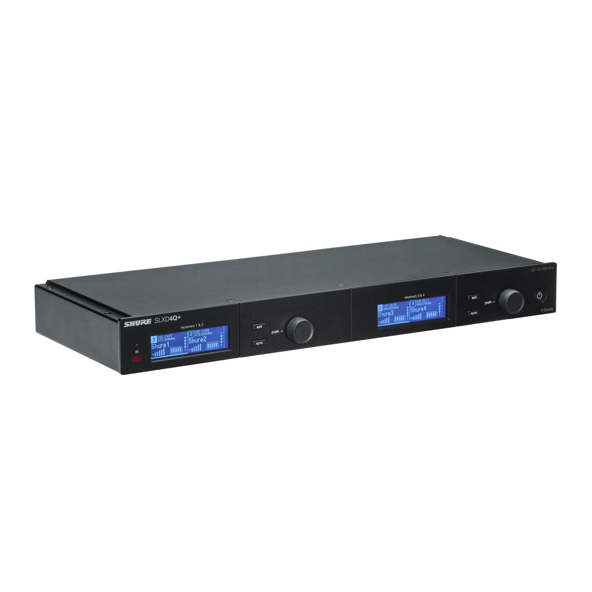 Shure SLXD4QDAN+TA=-G57 Wireless Receiver, Quad, Dante, TAA