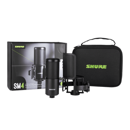 Shure SM4-K-KIT SM4 MIC, BLACK, W/ SHOCK MOUNT, CASE