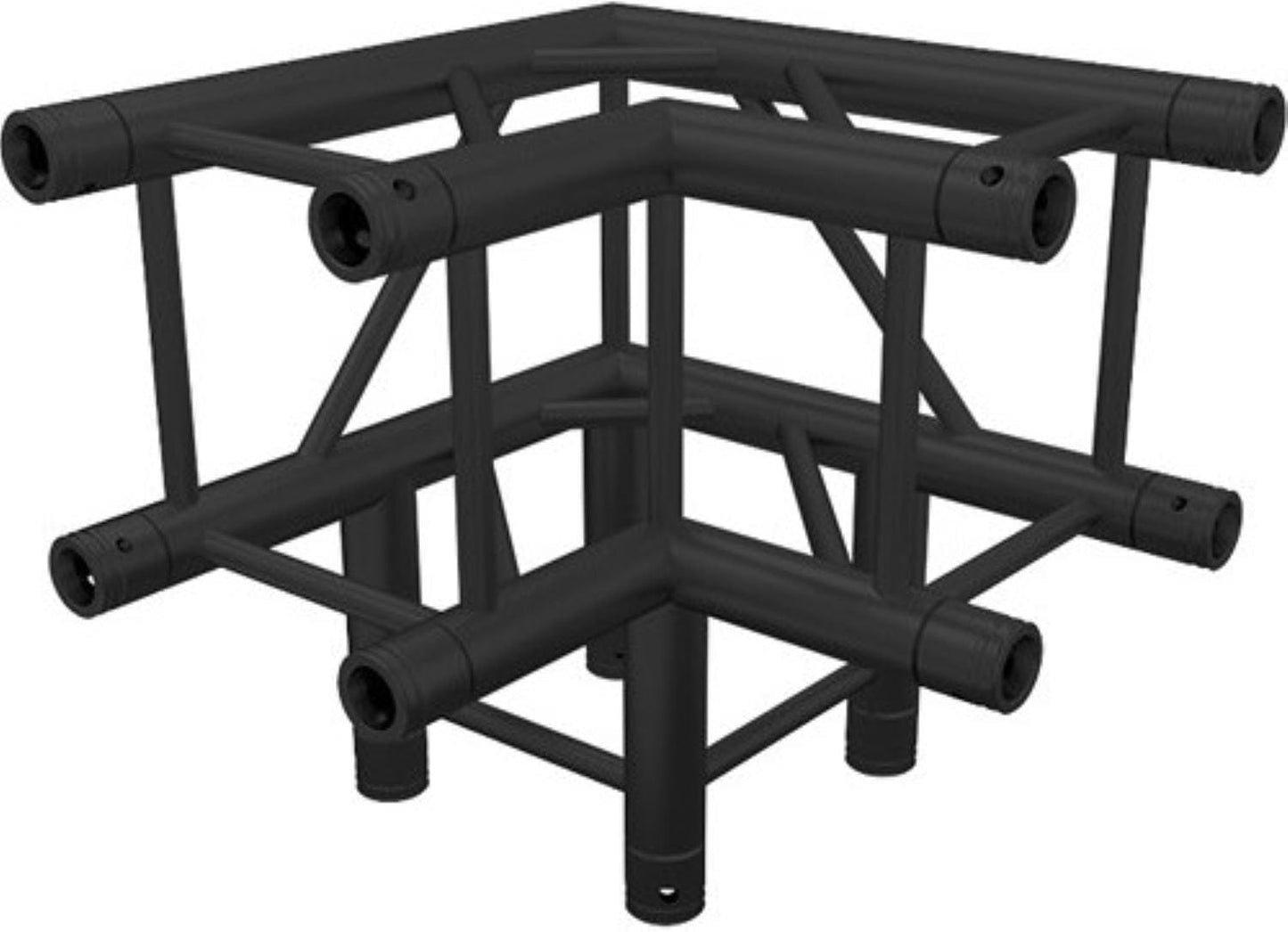 Global Truss SQ-4126 BLK/MTE 3-Way 90-Degree Corner - Matte Black - PSSL ProSound and Stage Lighting