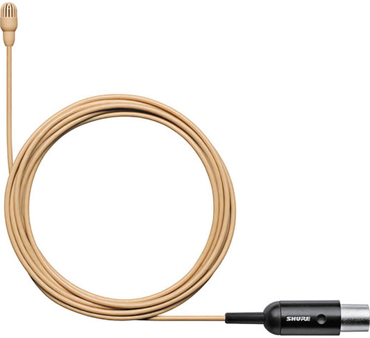 Shure TL46T/O-MTQG TwinPlex Subminiature Omnidirectional Lavalier Microphone with MTQG Plug - Tan - PSSL ProSound and Stage Lighting