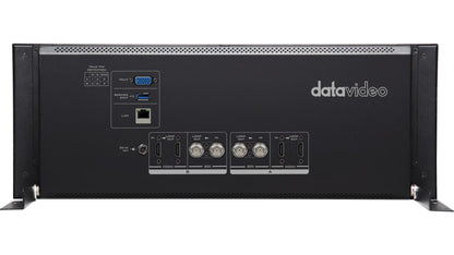 Datavideo TLM-102K 4K 10.1" Dual LCD monitor. It also supports SDI/HDMI cross conversion. Can be installed in a 19" 4RU rack space.