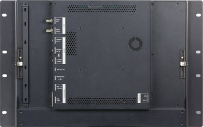 Datavideo TLM-170KR 17" LED monitor (4K resolution panel) with HD-SDI and HDMI inputs. It supports up to 2160p resolution and 12G-SDI. (7U Rack Mount with adjustable vertical tilt)
