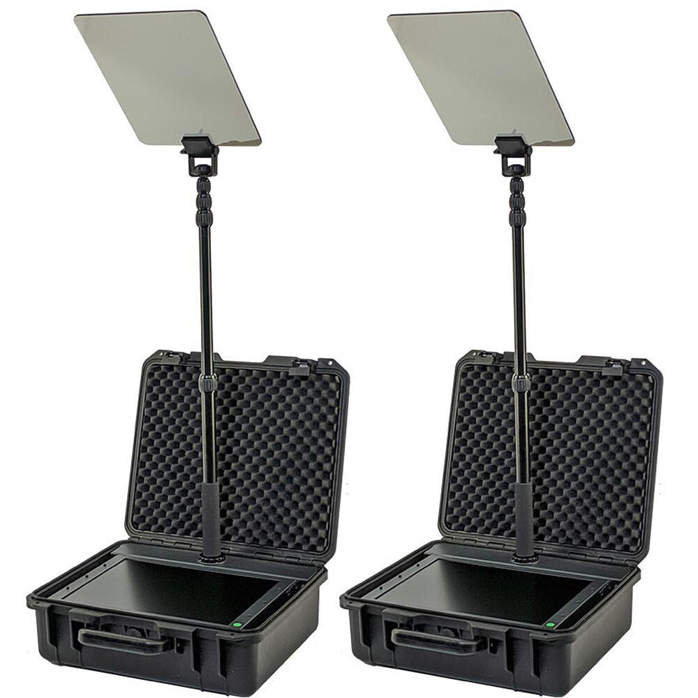 Datavideo TP-800KIT Kit includes: 2x TP-800. Perfect for presentations where both teleprompters can be synced.