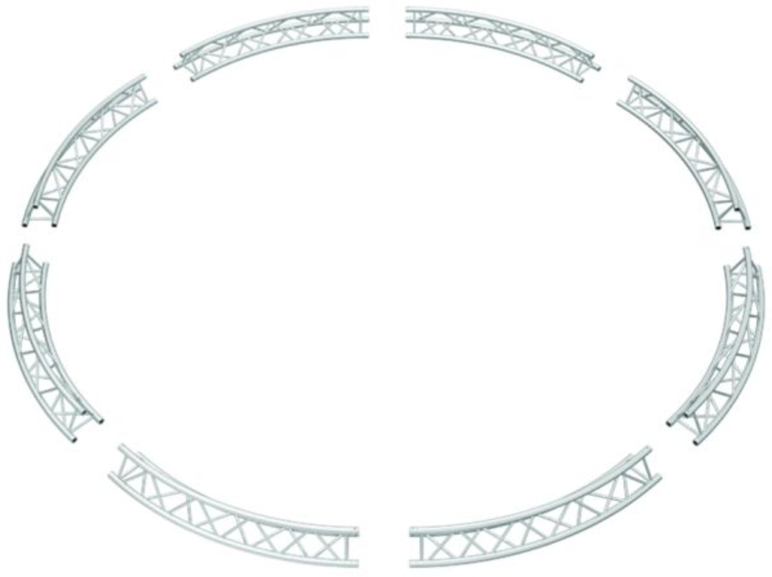 Global Truss TR-C5-45-KIT 16.40-Foot (5M) OD Triangular Truss Circle Kit - 8x 45 Degree Arcs - PSSL ProSound and Stage Lighting