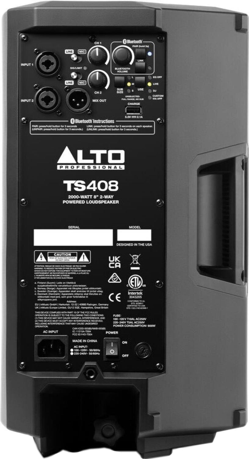 Alto Professional TS408 2000W 8 Inch 2-Way Powered Speaker - PSSL ProSound and Stage Lighting