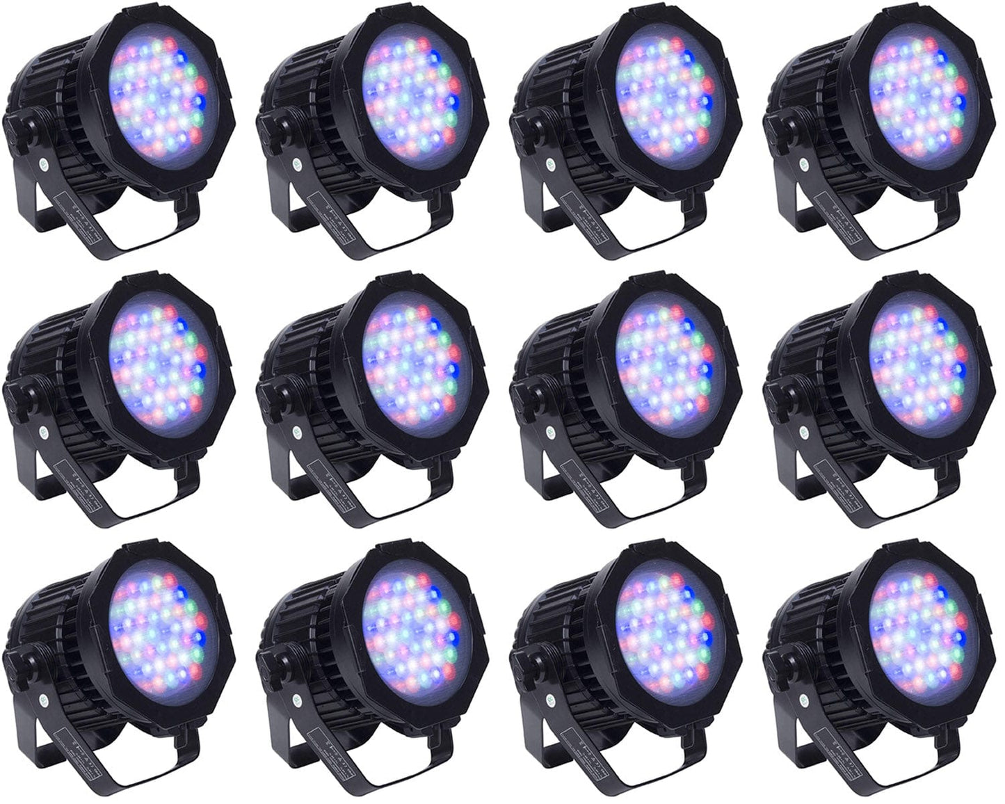 Elation ELAR108RGBW Black LED Par Can Set of 12 - PSSL ProSound and Stage Lighting