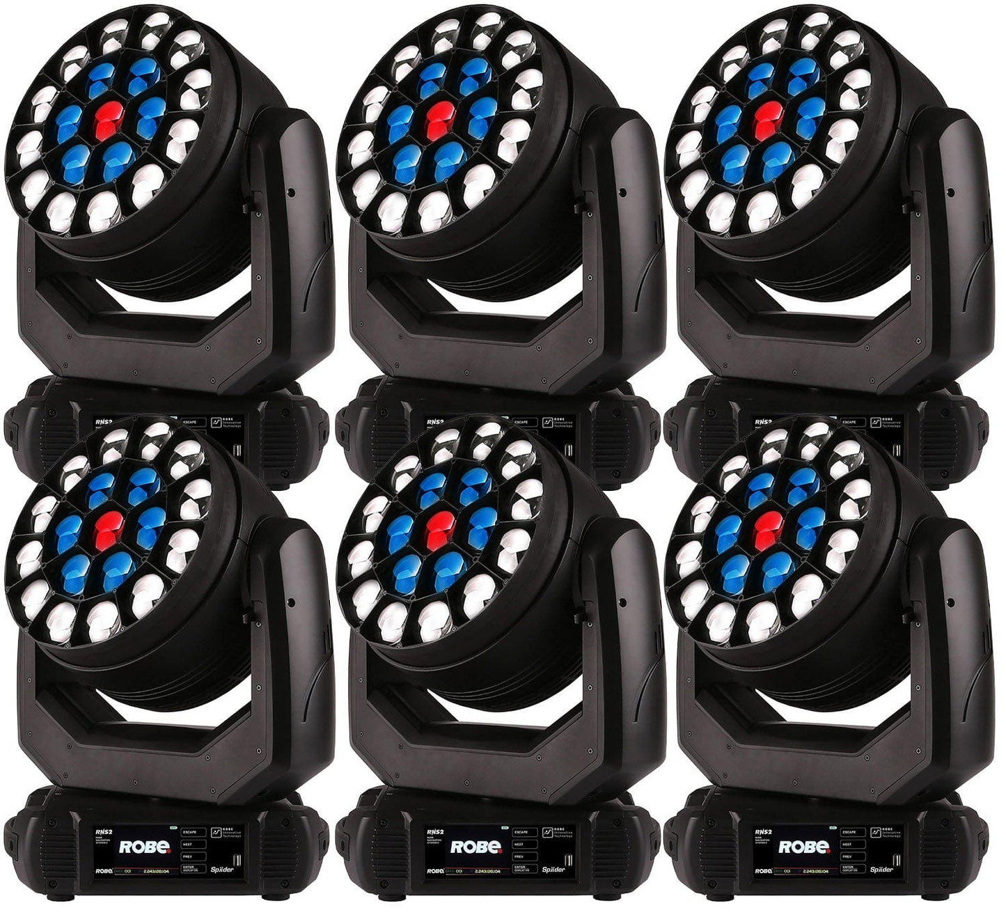 Robe iSpiider 1x 60W RGBW and 18x 40W RGBW LED IP65 WashBeam Set of 6 - PSSL ProSound and Stage Lighting