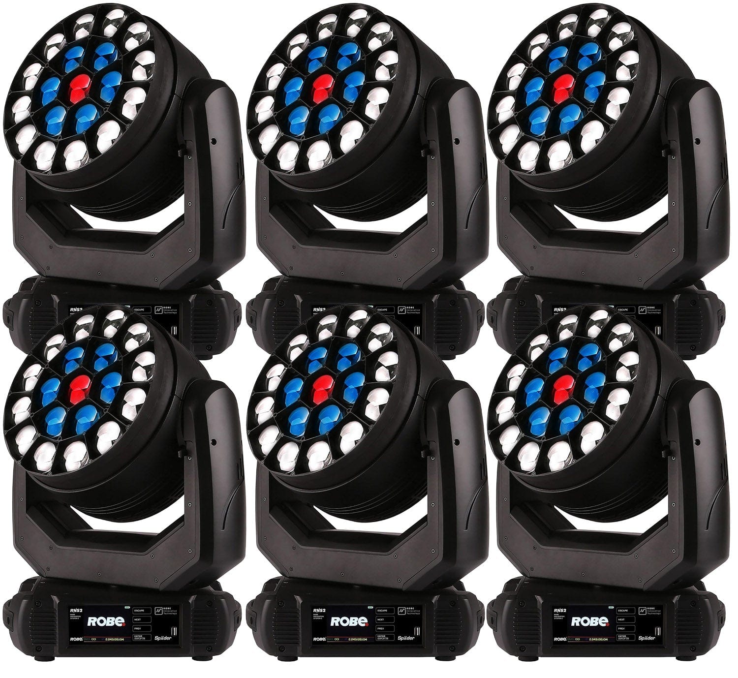 Robe iSpiider 1x 60W RGBW and 18x 40W RGBW LED IP65 WashBeam Set of 6 - PSSL ProSound and Stage Lighting