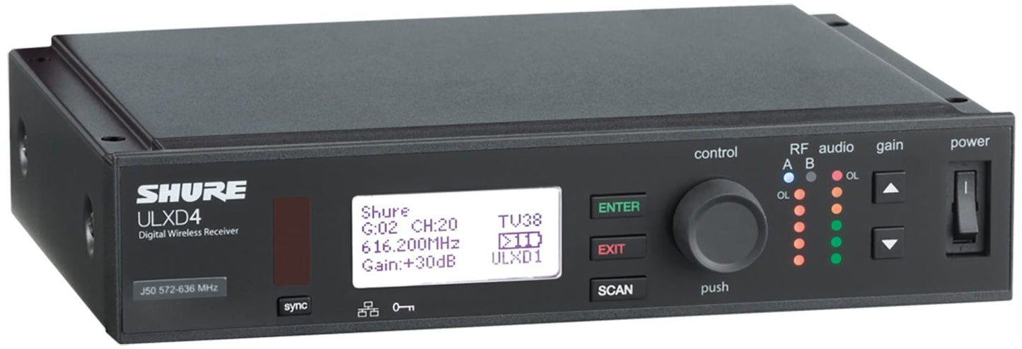 Shure ULXD4 Digital Wireless Receiver, H50 Band - PSSL ProSound and Stage Lighting