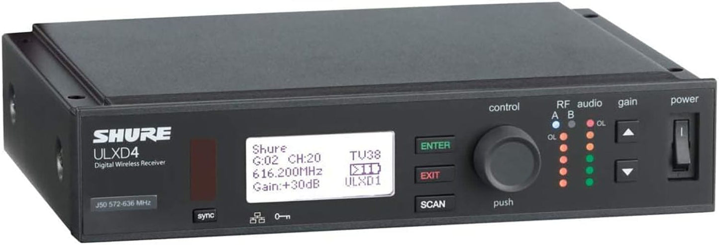 Shure ULXD4 Digital Wireless Receiver, J50A Band - PSSL ProSound and Stage Lighting