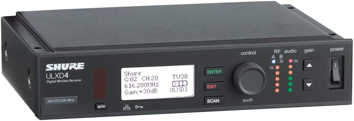 Shure ULXD4 Digital Wireless Receiver, V50 Band - PSSL ProSound and Stage Lighting