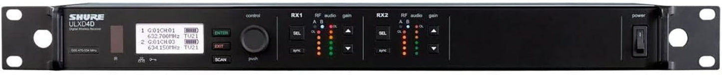 Shure ULXD4D Dual-Channel Digital Wireless Receiver, X52 Band - PSSL ProSound and Stage Lighting