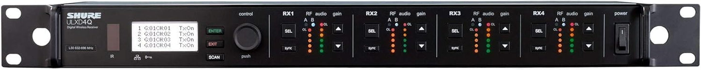Shure ULXD4Q Quad-Channel Digital Wireless Receiver, G50 Band - PSSL ProSound and Stage Lighting