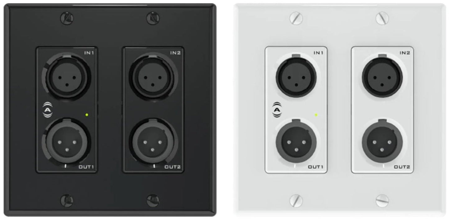 Q-SYS UNDX2IO+ Dual Gang Dante/AES67 2 Mic/Line Wall Plates - (Includes Black and White Faceplates) - PSSL ProSound and Stage Lighting