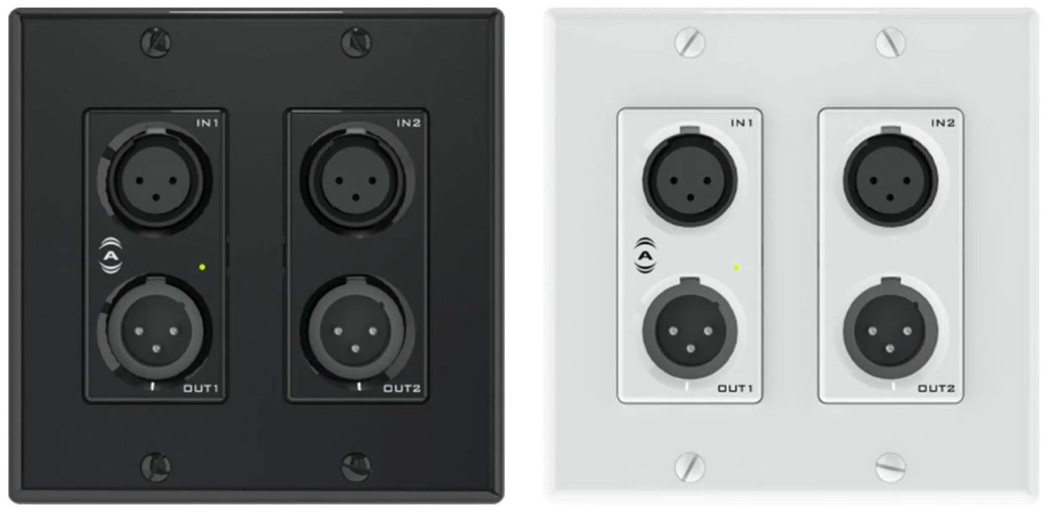 Q-SYS UNDX2IO+ Dual Gang Dante/AES67 2 Mic/Line Wall Plates - (Includes Black and White Faceplates) - PSSL ProSound and Stage Lighting