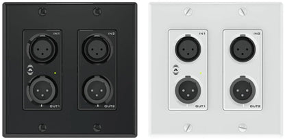 Q-SYS UNDX2IO+ Dual Gang Dante/AES67 2 Mic/Line Wall Plates - (Includes Black and White Faceplates) - PSSL ProSound and Stage Lighting