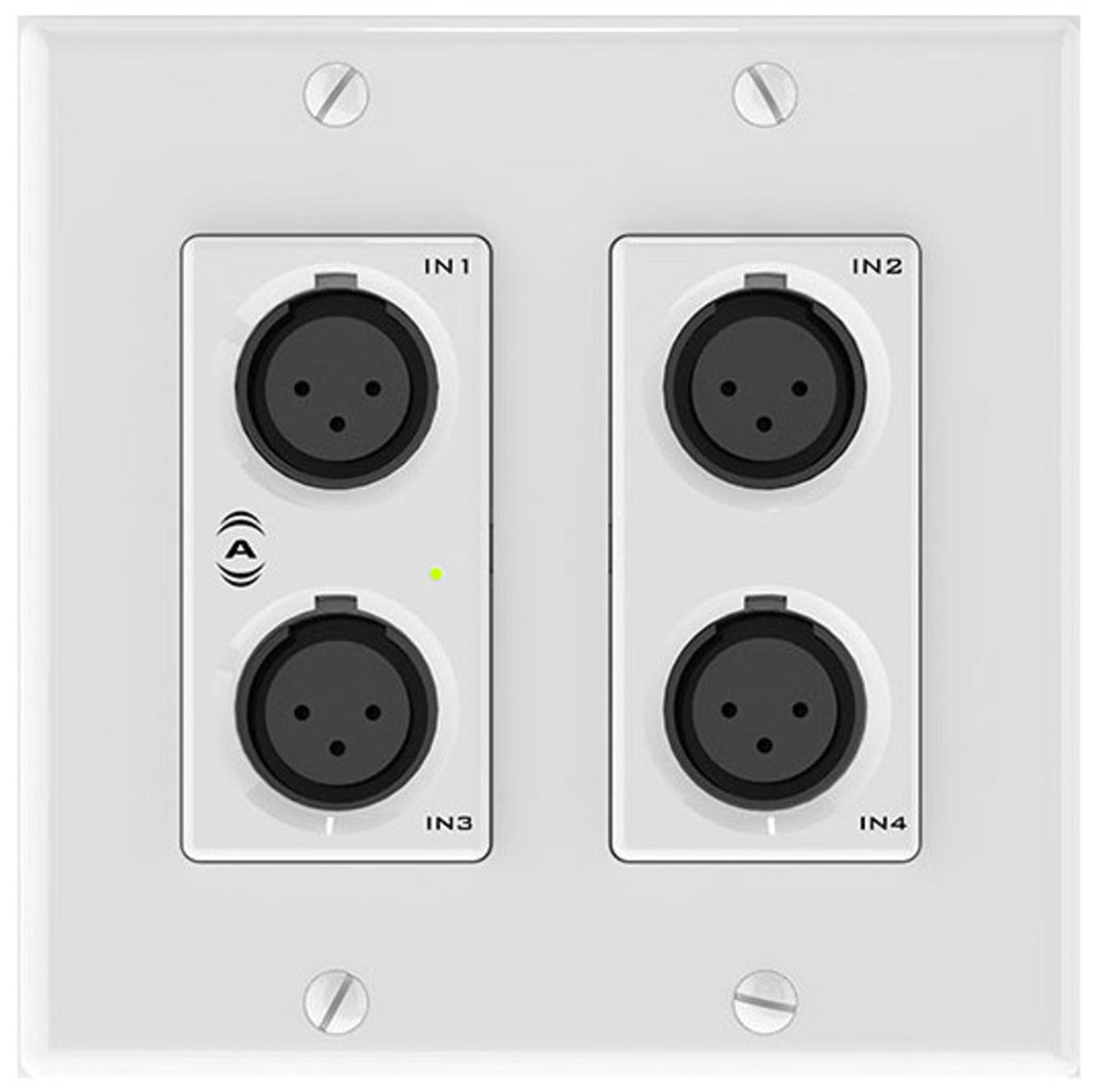 Q-SYS UNDX4I Attero Tech Dual Gang Dante/AES67 4 Mic/Line Wall Plate - White - PSSL ProSound and Stage Lighting