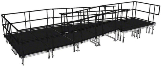 IntelliStage UR24SBWI SwitchBack Wheelchair Ramp with Landing for 24 Inch Stages - Industrial Finish - PSSL ProSound and Stage Lighting