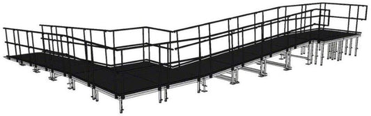 IntelliStage UR3290WI 90 Degree Wheelchair Ramp with Landing for 32 Inch Stages - Industrial Finish - PSSL ProSound and Stage Lighting