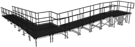 IntelliStage UR4090WI 90 Degree Wheelchair Ramp with Landing for 40 Inch Stages - Industrial Finish