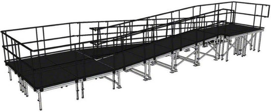 IntelliStage UR40SBWI SwitchBack Wheelchair Ramp with Landing for 40 Inch Stages - Industrial Finish - PSSL ProSound and Stage Lighting