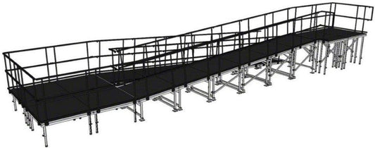 IntelliStage UR48SBWI SwitchBack Wheelchair Ramp with Landing for 48 Inch Stages - Industrial Finish - PSSL ProSound and Stage Lighting