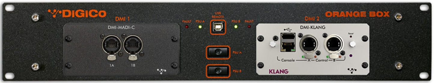 DiGiCo X-OB-C-KLANG Orange Box - MADI EtherCON vers KLANG, 2 RU Double PSU