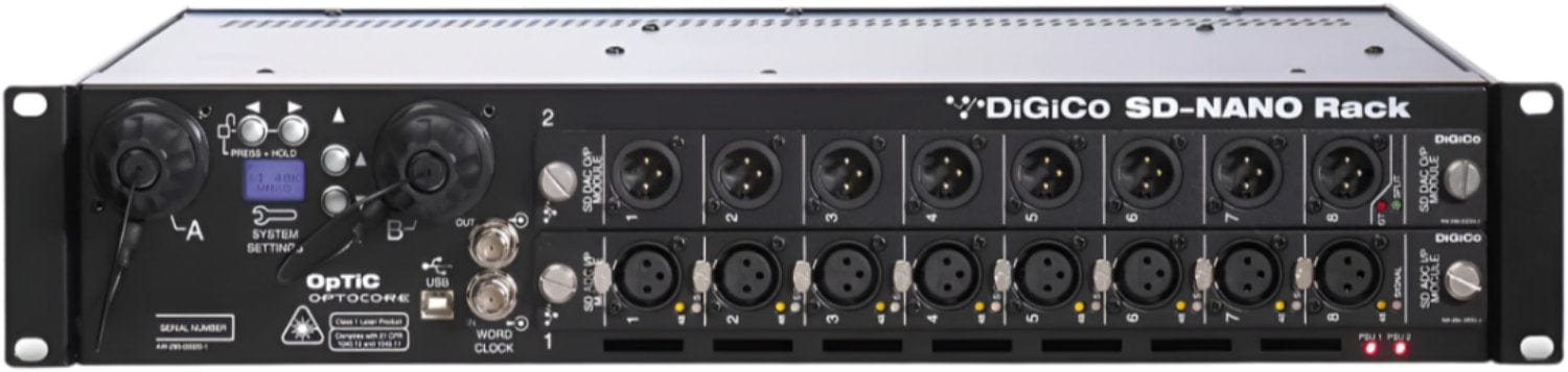 DiGiCo SD-NANO Ultra-Compact I/O Rack with 2 Slots (up to 16 I/O) - 192kHz Single-Mode ST - PSSL ProSound and Stage Lighting