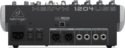 Behringer XENYX1204USB Premium 12-Input 2/2-Bus Mixer with XENYX Mic Preamps and Compressors, British EQ and USB/Audio Interface