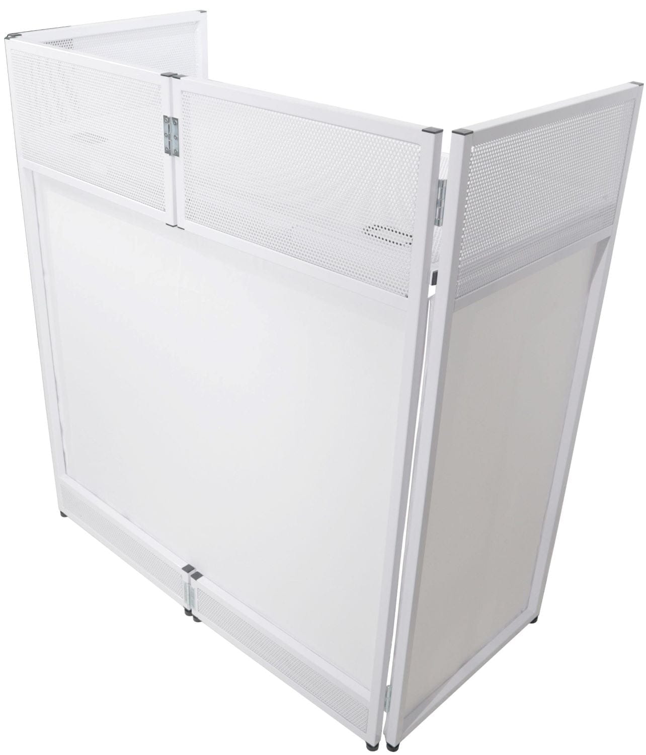 ProX Vista White Frame DJ Facade Table Station White & Black Scrim & Padded Carry Bag - PSSL ProSound and Stage Lighting