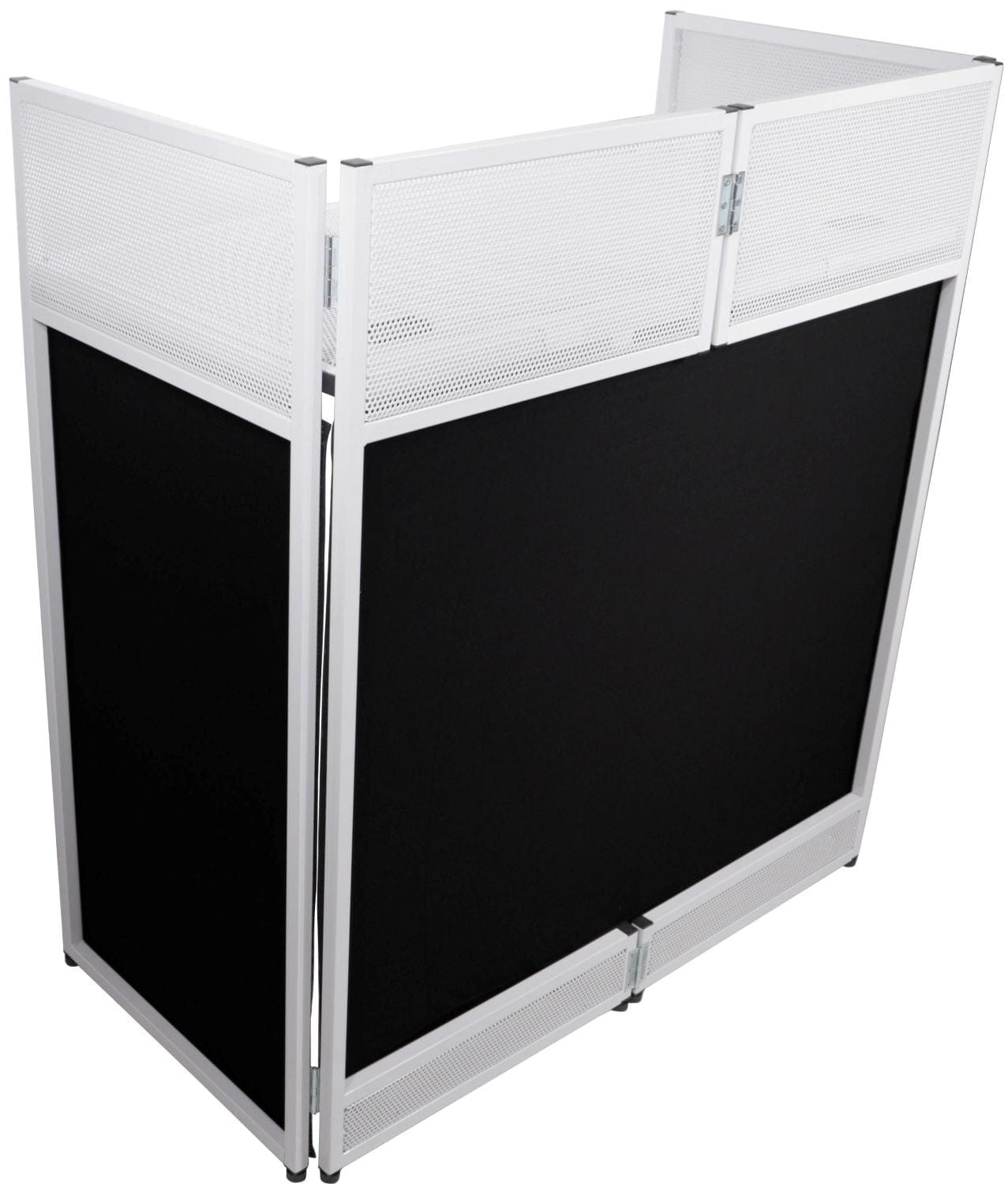 ProX Vista White Frame DJ Facade Table Station White & Black Scrim & Padded Carry Bag - PSSL ProSound and Stage Lighting