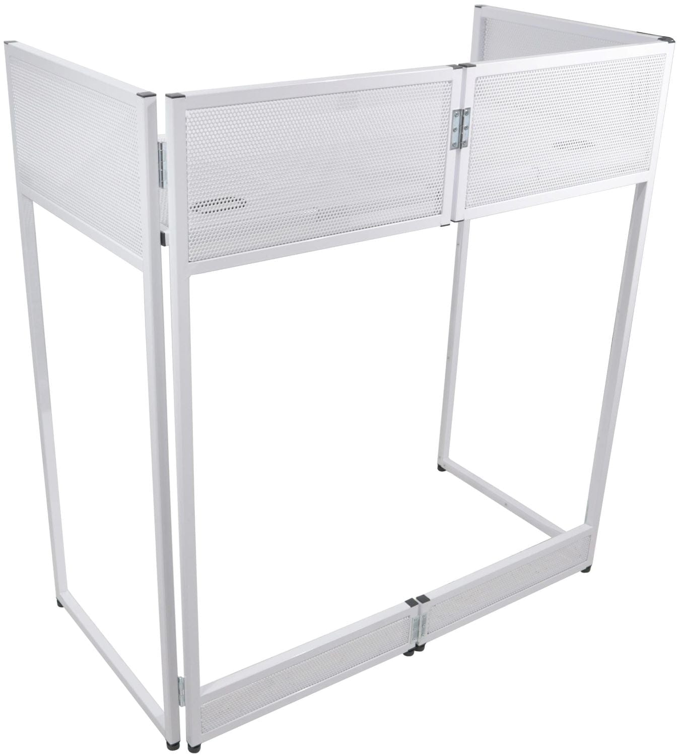 ProX Vista White Frame DJ Facade Table Station White & Black Scrim & Padded Carry Bag - PSSL ProSound and Stage Lighting