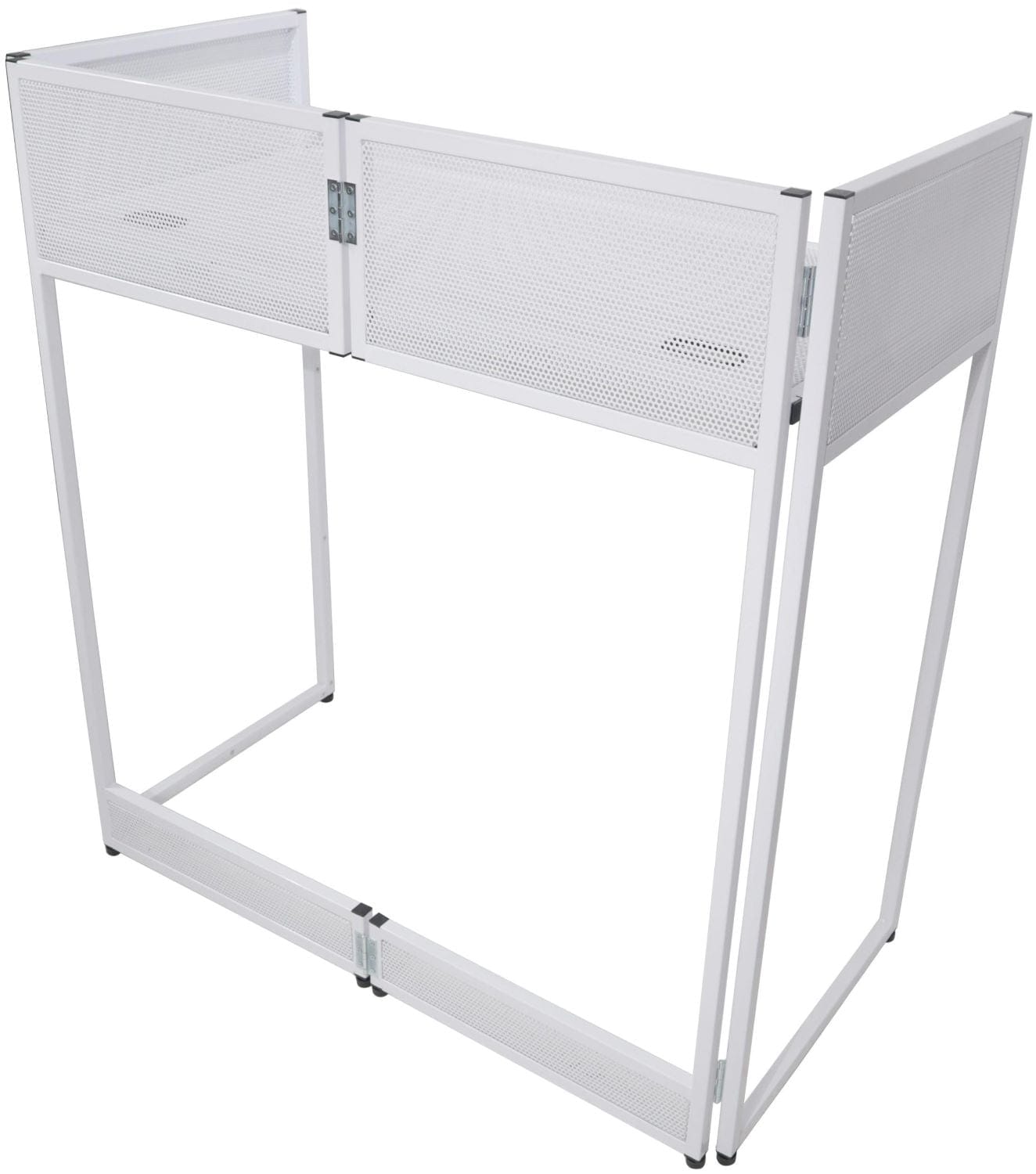 ProX Vista White Frame DJ Facade Table Station White & Black Scrim & Padded Carry Bag - PSSL ProSound and Stage Lighting