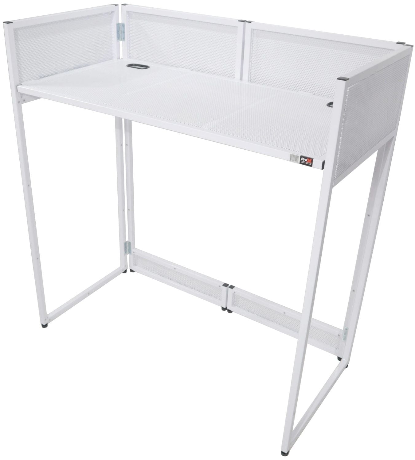 ProX Vista White Frame DJ Facade Table Station White & Black Scrim & Padded Carry Bag - PSSL ProSound and Stage Lighting