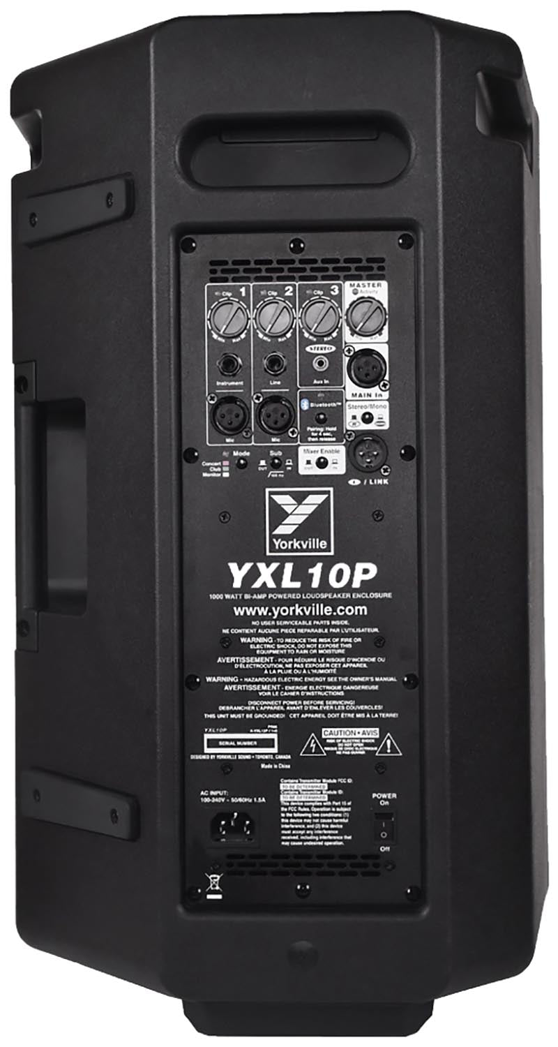 Yorkville YXL10P Haut-parleur actif à gamme complète de 10 pouces, 1 000 watts, combo FOH/moniteur