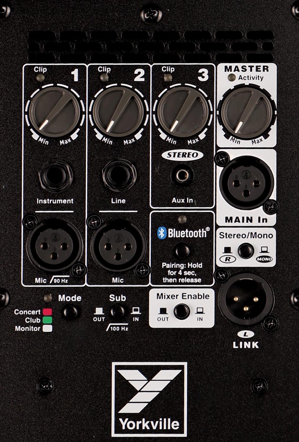 Yorkville YXL10P Haut-parleur actif à gamme complète de 10 pouces, 1 000 watts, combo FOH/moniteur