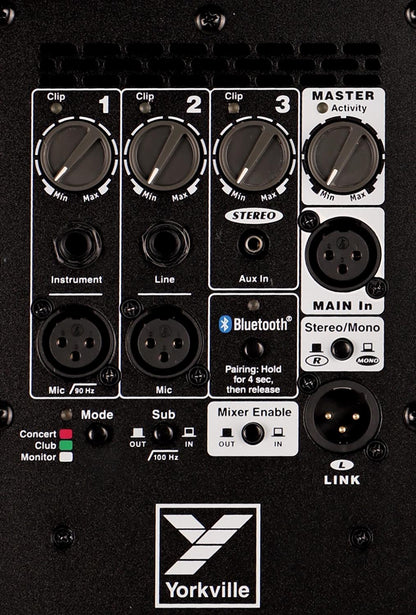 Yorkville YXL10P Haut-parleur actif à gamme complète de 10 pouces, 1 000 watts, combo FOH/moniteur