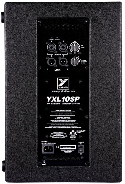 Yorkville YXL10SP Caisson de basses alimenté 1000 watts 10"