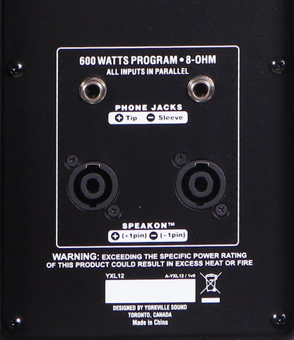 Yorkville YXL12 Haut-parleur actif gamme complète 600 watts 12" Combo FOH/moniteur