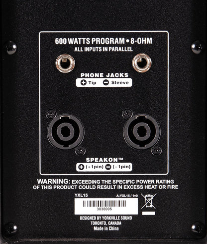 Yorkville YXL15 600 Watt 15" Full Range Active Loudspeaker FOH / Monitor Combo