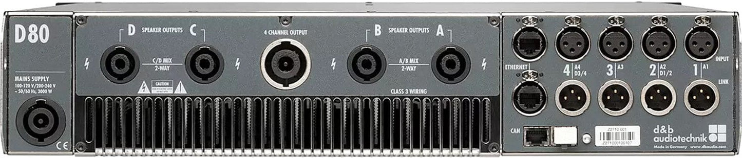 D&B Audiotechnik Z2710.501 D80 High Power 4 Channel Amplifier - PSSL ProSound and Stage Lighting