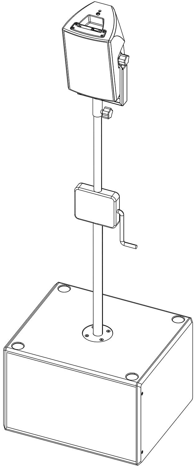 D&B Audiotechnik Z5013.000.00 Loudspeaker Stand M20 Pole with Winder - PSSL ProSound and Stage Lighting