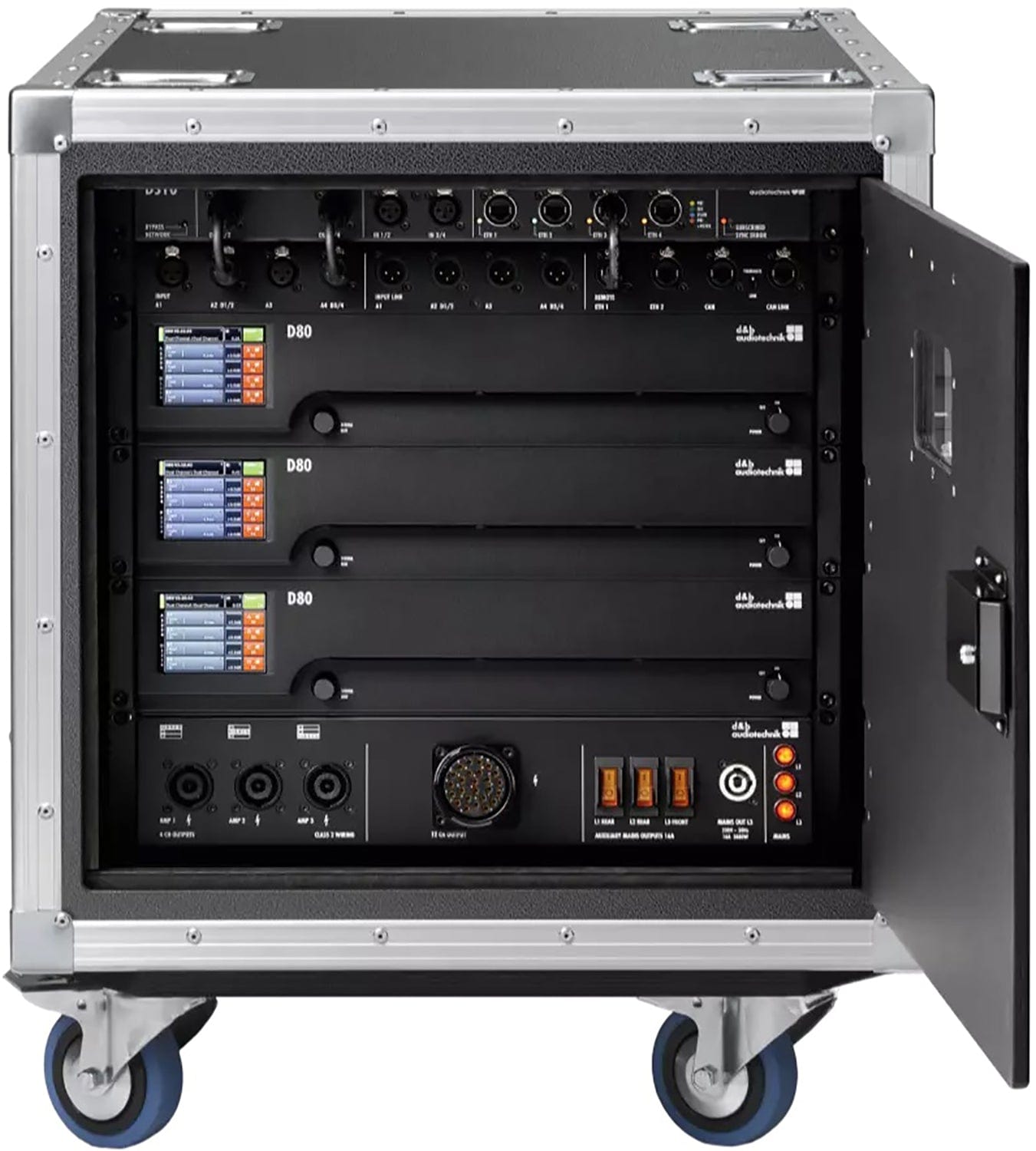 D&B Audiotechnik Z5571.050 3x D80 Touring Rack - NEMA Mains Panel / Audio Network Bridge - PSSL ProSound and Stage Lighting