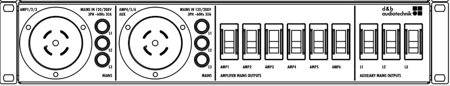 D&B Audiotechnik Z5577.001 Mains Power Distributor - 2x 30A NEMA - 2RU - PSSL ProSound and Stage Lighting